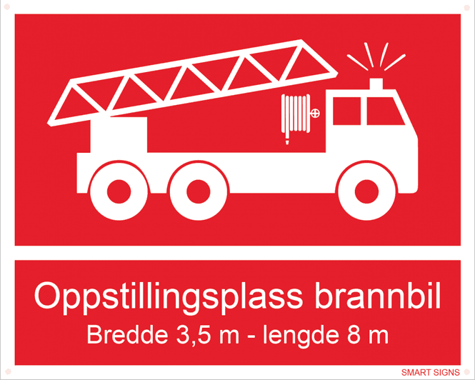 Huvudbild Oppstillingsplass Brannbil, B. 3,5m, L. 8m. 