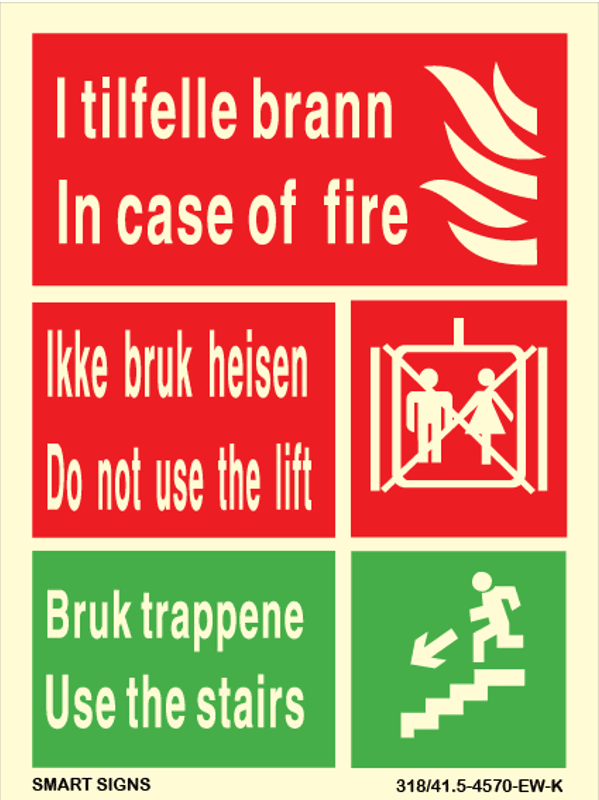 Ikke bruk heisen