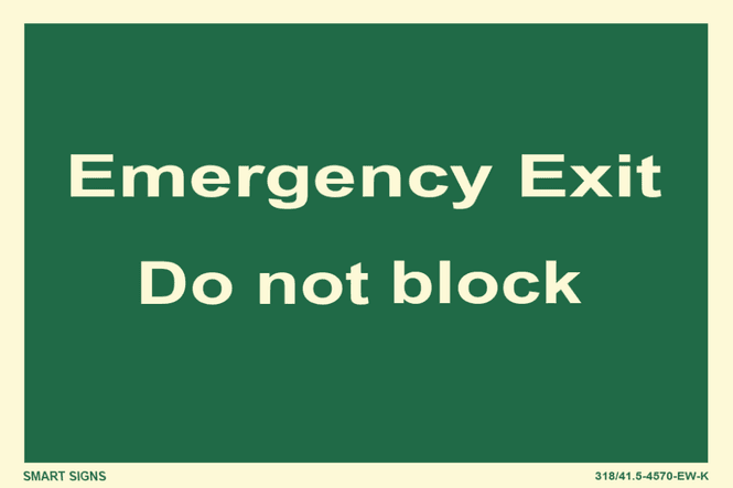 Hovedbilde Emergency Exit - Do not block, Aluminium