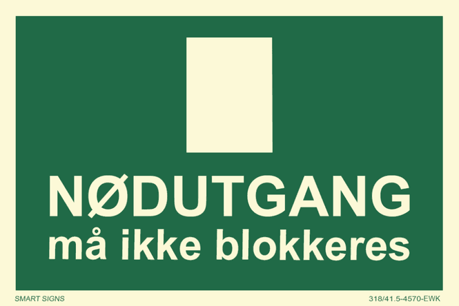 Hovedbilde Nødutgang må ikke blokkeres, Aluminium