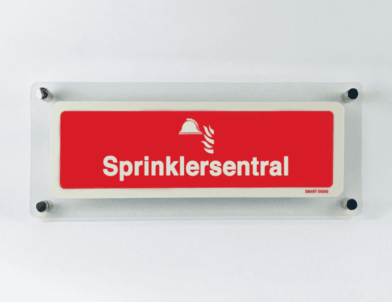 Sprinklersentralskilt DESIGN for avstandsstykker