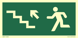 Hovedbilde L&oslash;pende mann - Trapp opp til venstre, Aluminium, 150 x 300 mm.