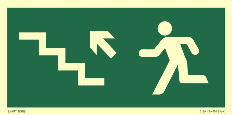 Springande man - Trappor upp till vänster, Aluminium, 150 x300 mm