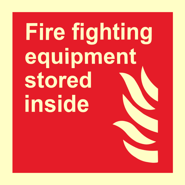 Fire fighting equipment stored inside