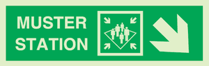 Hovedbilde Muster station with arrow diagonally down right