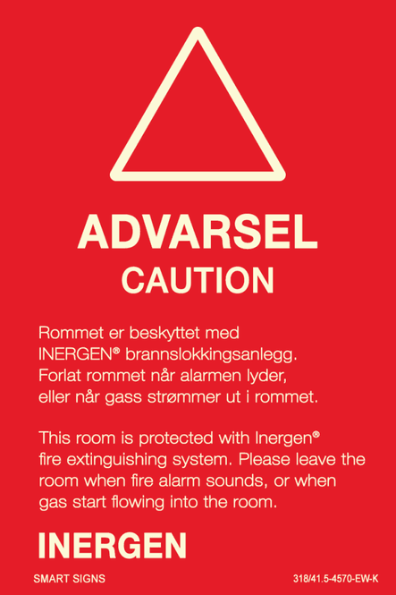Hovedbilde Advarsel – Automatisk Inergen slokkeanlegg
