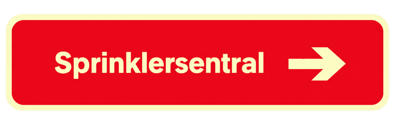 Sprinklersentral - pil høyre - PVC
