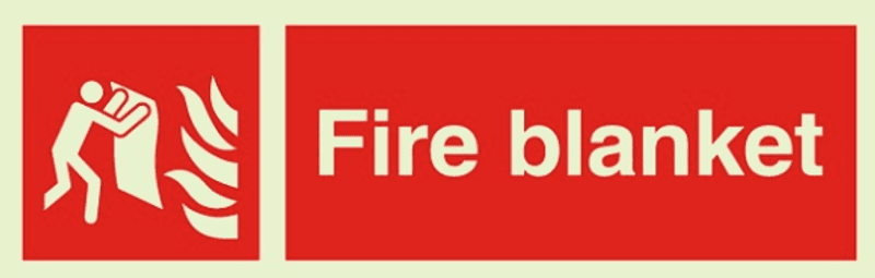 Fire blanket w text