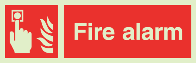 Fire alarm w text