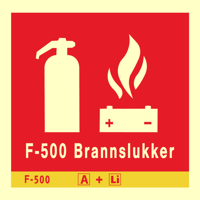 Huvudbild F-500 Brandsläckare för brand i litiumbatterier