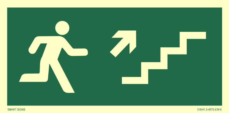 Springande man - Trappor upp till höger, Aluminium, 150 x300 mm