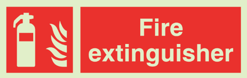 Fire extinguisher w text