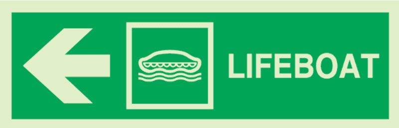 Lifeboat with arrow left